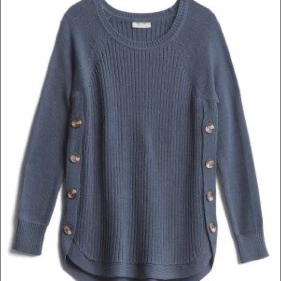 rowca side button cotton blend pullover
